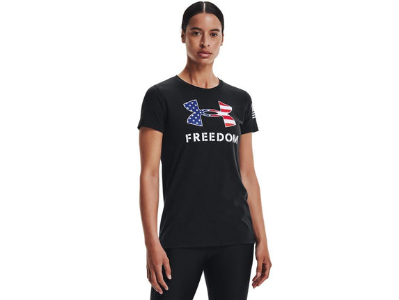 Under Armour Women's New Freedom Logo T-Shirt, Bla