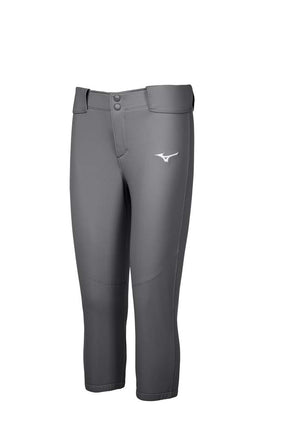 Mizuno Girls Belted Stretch Softball Pant, Charcoa