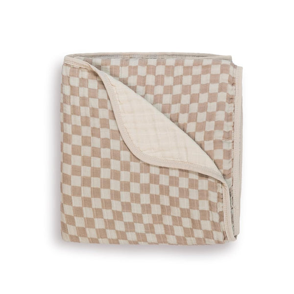 Itzy Ritzy Baby Blanket � Soft Cotton Muslin Multi-Use Blanket - Can Be Used as a Tummy Time Mat, Nursing Cover, Stroller Shade & More � Measures 30" x 40", Machine Washable (Checkerboard)