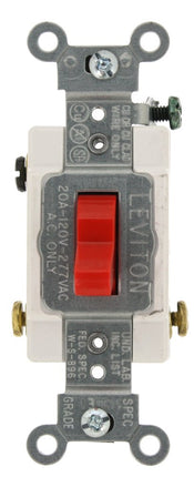 Leviton 1223-SR 20-Amp, 120/277-Volt, Toggle 3-Way