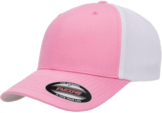 Flexfit Men's Trucker Mesh Cap, Pink/White, XL-XXL