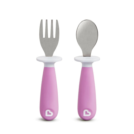 Munchkin Raise Toddler Fork & Spoon Set, Purple