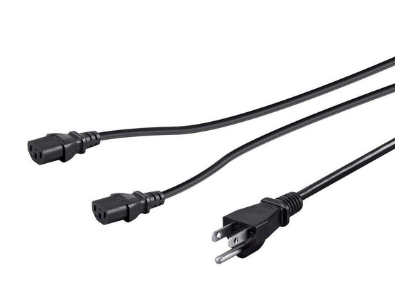 Monoprice Power Cord Splitter - NEMA 5-15P to 2X I