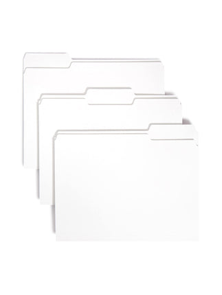 Smead Standard File Folders, 100 Count, White, 1/3
