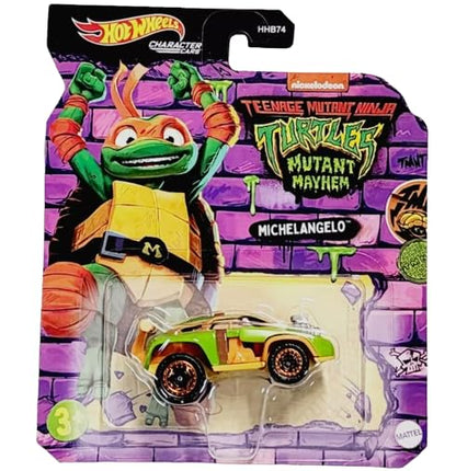 Hot Wheels Character Cars Michelangelo Toy Vehicle