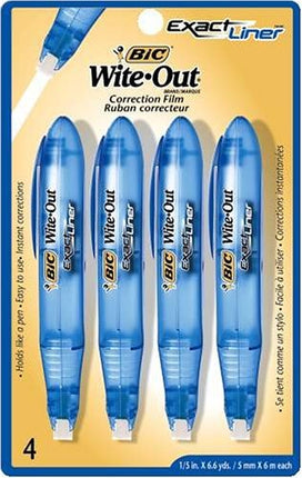 BIC Wite-Out Exact Liner Correction Tape, White, 4