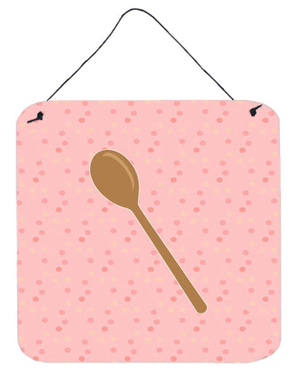 Caroline's Treasures Wooden Spoon Pink Metal Print