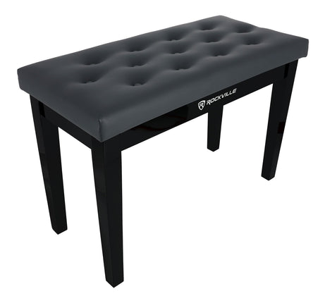 Rockville PB7 Black Premium Piano Bench with Stora