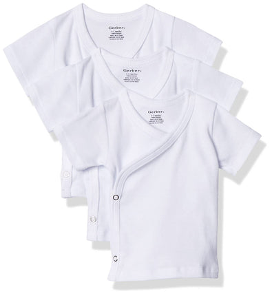 Gerber Baby 3-Pack Short-Sleeve Side-snap Shirt, W