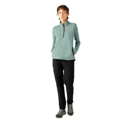 Dickies Women's Smooth FACE Quarter Zip, Blue Surf