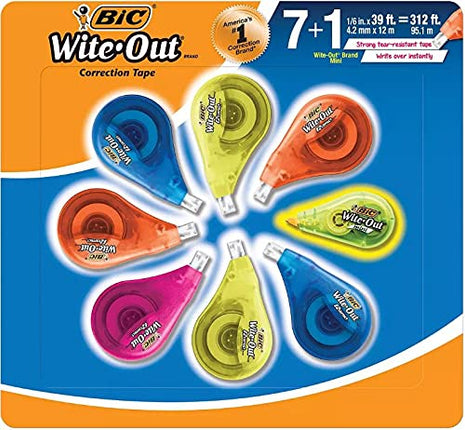 BIC Wite-Out EZ Correct Correction Tape, 7 ct. + 1