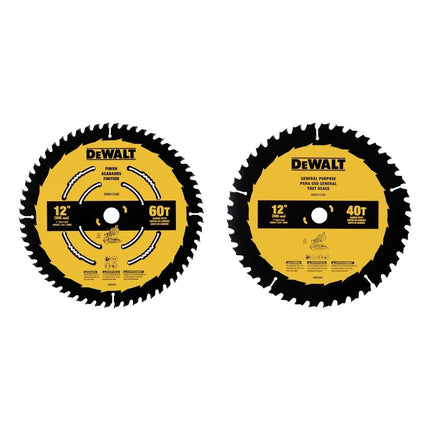DEWALT Miter Saw Blade Combo Pack, 12” Blades, 40