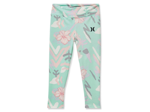 Hurley Girls' Leggings, Mint Foam Tie Dye, 6