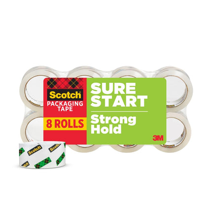 Scotch Sure Start Packing Tape, Clear, Quiet Unwin