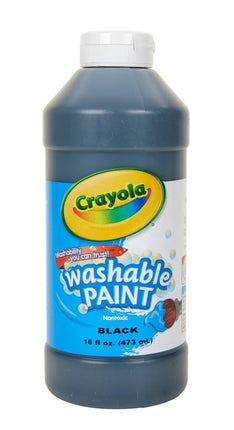 Washable Paint, Black, 16 oz
