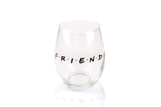 Silver Buffalo Friends Doodle Logo Stemless Wine G