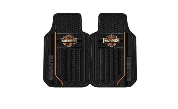 Harley Elite Series B&S Orange Floor Mats, Floor M
