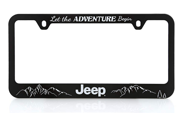 Jeep UV Printed Black Plastic License Plate Frame