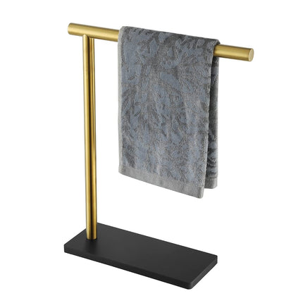 JQK Hand Towel Holder Stand Brushed Gold, Modern T