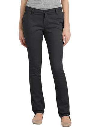 Dickies Women's Stretch Straight Leg Pant, Black,