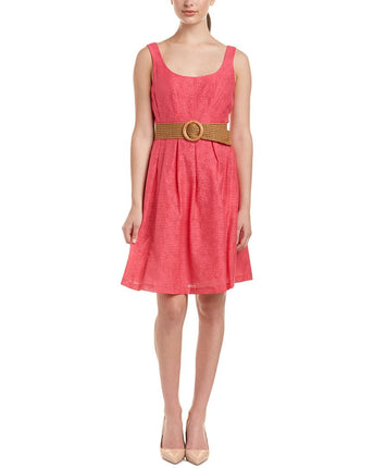 Nine West Women's Sleeveless Belted Fit and Flare