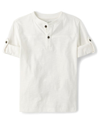 The Children's Place Boys' Long Sleeve Rolled Cuff