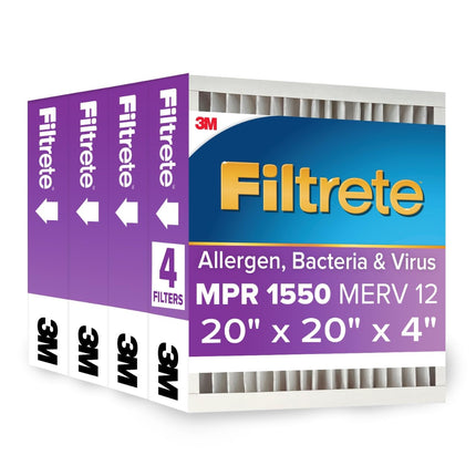 Filtrete 20x20x4, AC Furnace Air Filter, MPR 1550