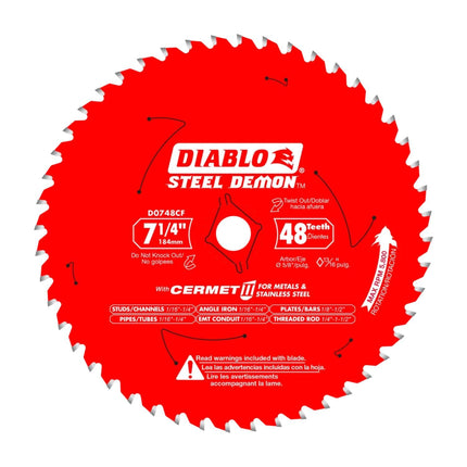 Diablo D0748CF STEEL DEMON 7 1/4 inch 48 Teeth Met