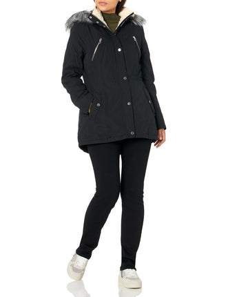 Nautica Women's Microfiber Parka Anorak Jacket Wit