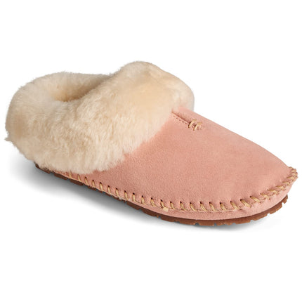 Sperry Women's Fur Trim Clog Slipper, Blush, 6