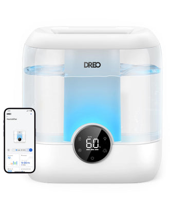 DREO Smart Humidifiers for Bedroom, 6L Top Fill Su