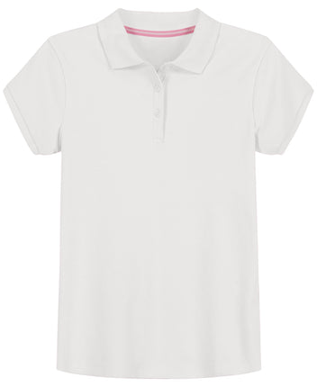 Izod Girls' School Uniform Short Sleeve Interlock