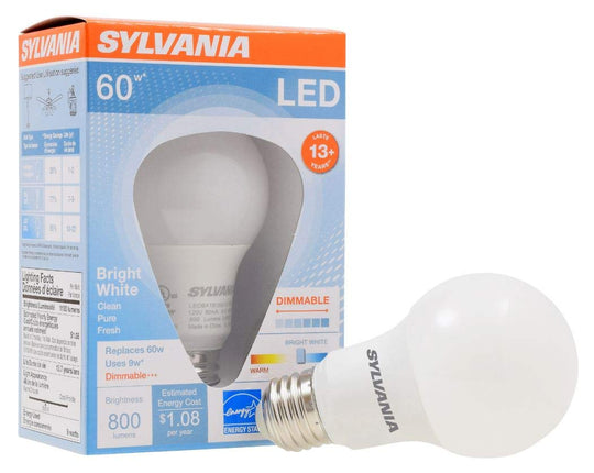 Sylvania A19 LED Light Bulb, 9W, 60W Equivalent, 1