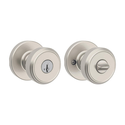 Kwikset Maven Entry Door Knob with Lock and Key, S