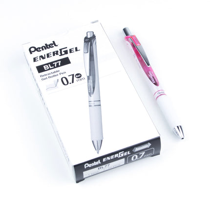 Pentel EnerGel Pearl RTX, 0.7mm, Black Ink, Box of