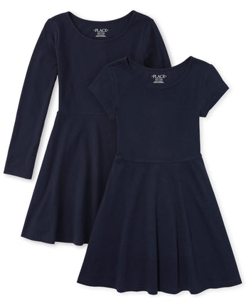 The Children's Place Girls' Long Short Sleeve Basi