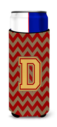 Letter D Chevron Garnet and Gold Ultra Beverage In
