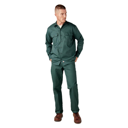Dickies Men's Long Sleeve Work Shirt, Hunter Green