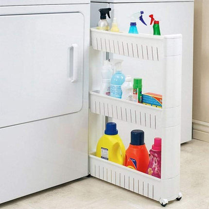 Modern Home 3-Shelf Narrow Sliding Storage Organiz