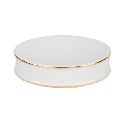 Elle D�cor Embossed Ceramic Soap Dish