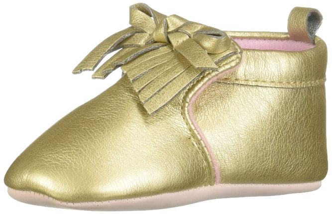 Hudson unisex-baby Moccasin Booties, Gold, 6-12 Mo