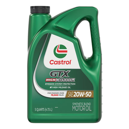 Castrol 03112 GTX High Mileage 20W-50 Motor Oil -