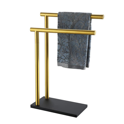 JQK Hand Towel Holder Stand Brushed Gold, Modern T