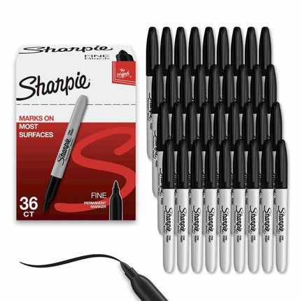 SHARPIE® Permanent Fine-Point Markers, Black, Pack