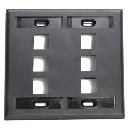 Leviton 42080-6EP Dual Gang QuickPort Wallplate wi