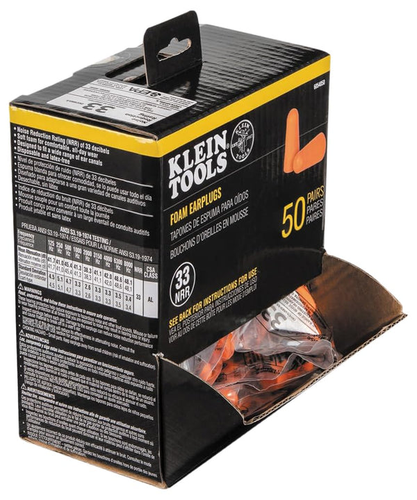 Klein Tools 80131 Foam Earplugs, 33dB Noise Reduct