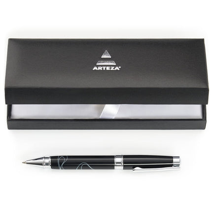Arteza Ballpoint Pen Gift Set, Black Ink, Silver &