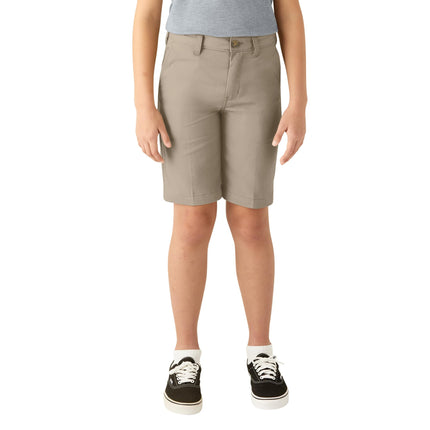 Dickies Khaki Boys' Slim Fit Stretch Flat Front Sh