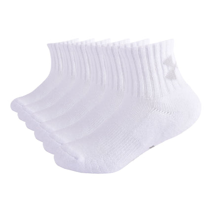 Under Armour Boys' Multi Pack Quarter Sock, White,