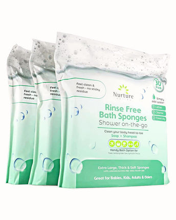 Rinse Free Sponge Bath Wipes (30pack) Extra Large